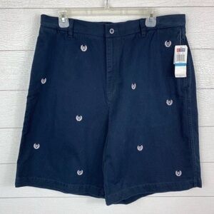 CHAPS Flat Front Navy Logo Cotton Pockets 36